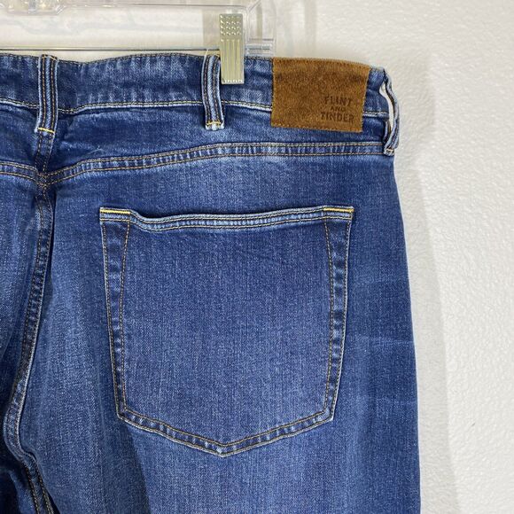 Flint and Tinder Selvedge Jeans Mens 42x30 Athletic Tapered Fit Denim Casual - Picture 7 of 12